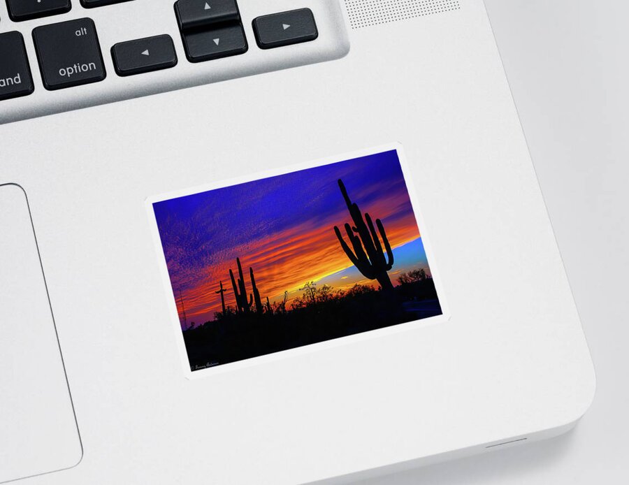Sunset Sticker featuring the photograph Arizona Sunset by Tommy Anderson