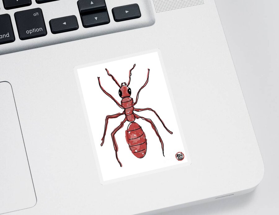  Sticker featuring the painting Army Ant by Oriel Ceballos