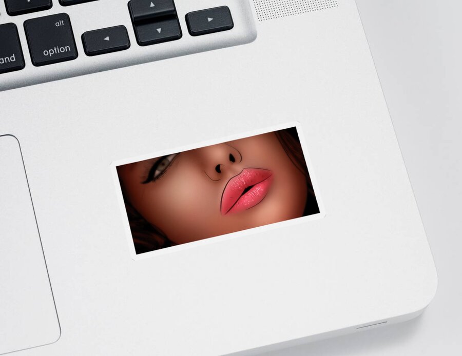 Kiss Sticker featuring the digital art Art - Fruitful Lips by Matthias Zegveld