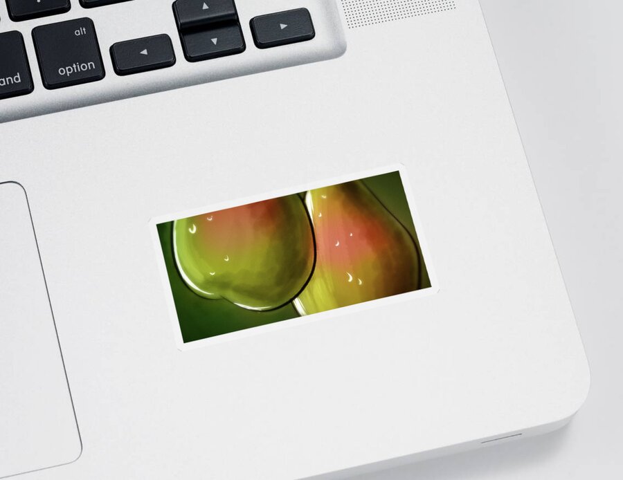 Pears Sticker featuring the digital art Art - Pair of Pears by Matthias Zegveld