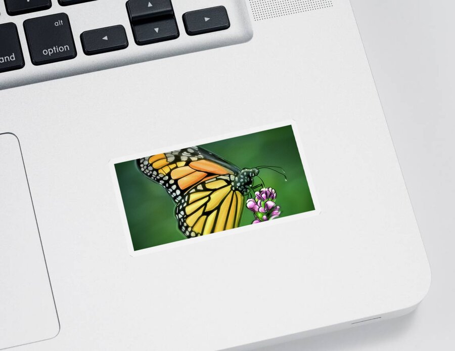 Butterflies Sticker featuring the digital art Art - Wonderful Butterfly by Matthias Zegveld