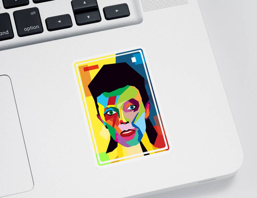 Wpap Art Sticker featuring the digital art David Bowie 5 by Mark Ashkenazi