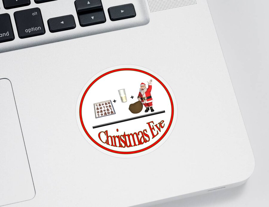 Cookies Milk Santa Christmas Eve Sticker featuring the digital art Cookies n Milk n Santa by Methune Hively
