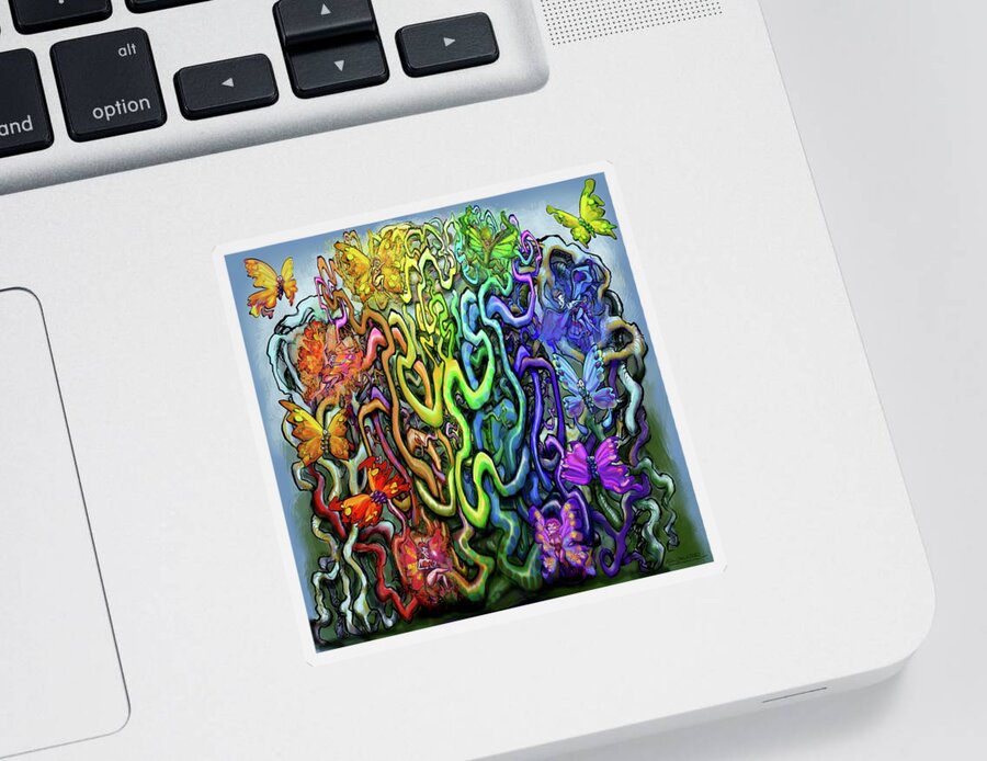 Magic Sticker featuring the digital art Rooted in Magic by Kevin Middleton
