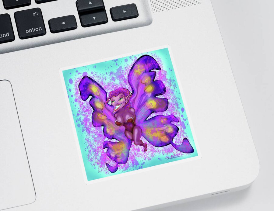 Pixie Sticker featuring the digital art Pixie by Kevin Middleton