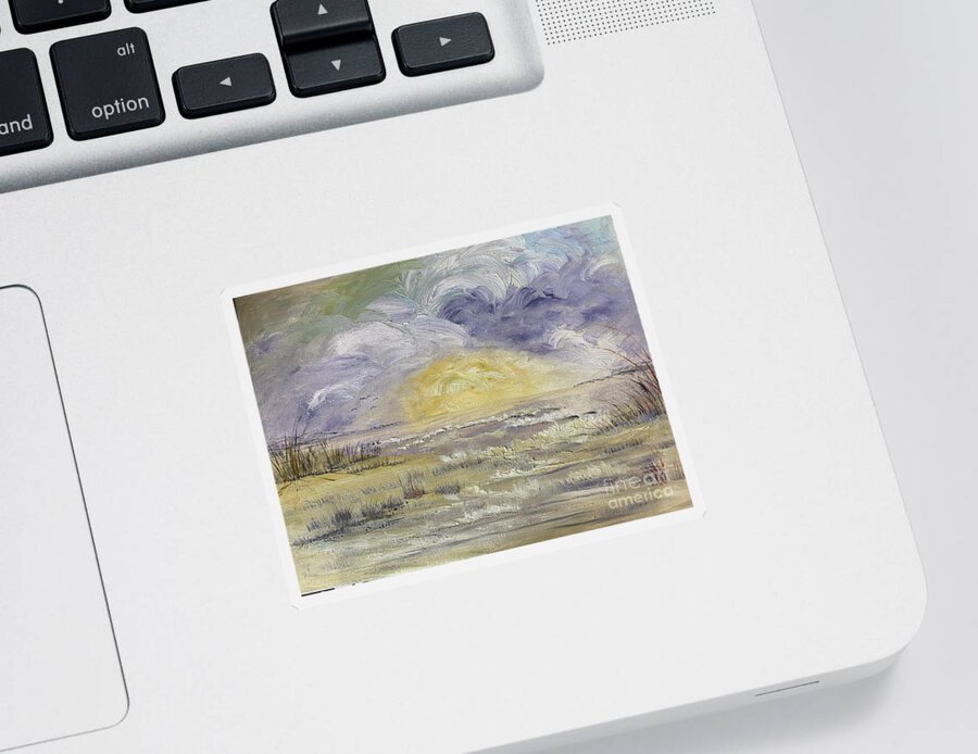 Oil Painting Sticker featuring the painting Atlantic Sunrise by Catherine Ludwig Donleycott