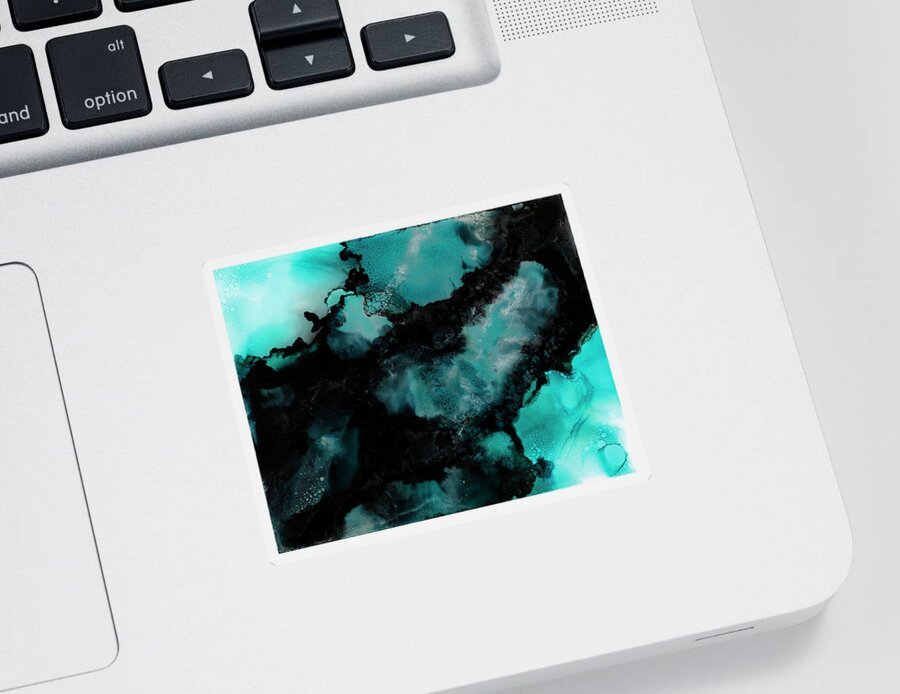 Teal Sticker featuring the painting Atoll by Tamara Nelson