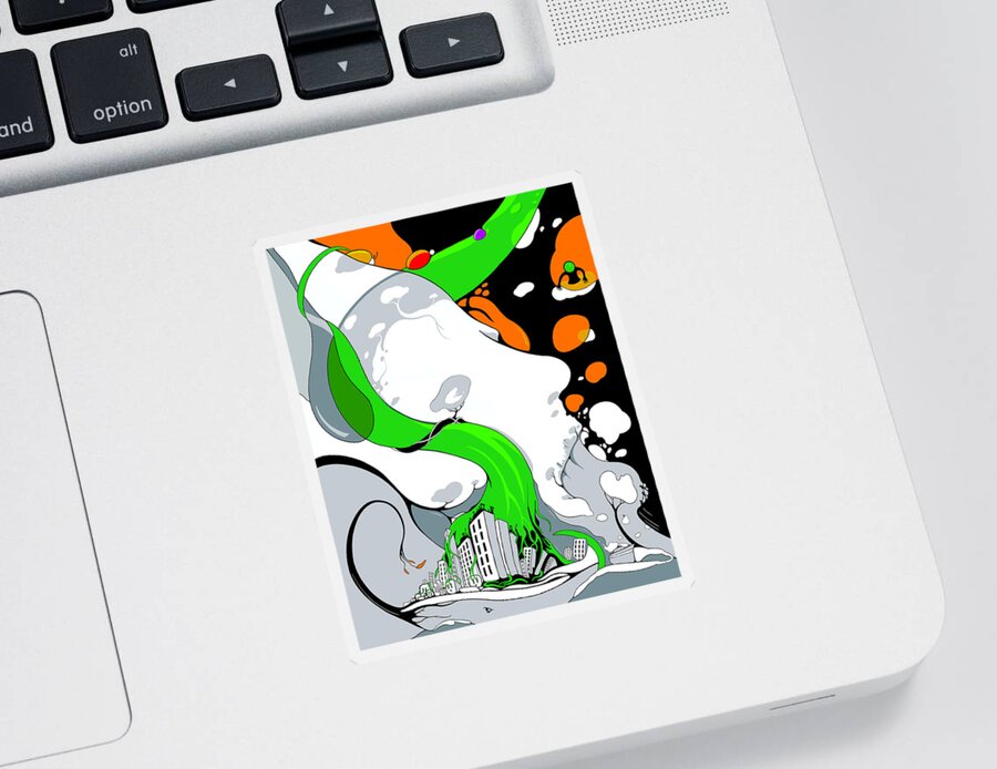 Avatar Sticker featuring the drawing Atrophy of Consciousness by Craig Tilley