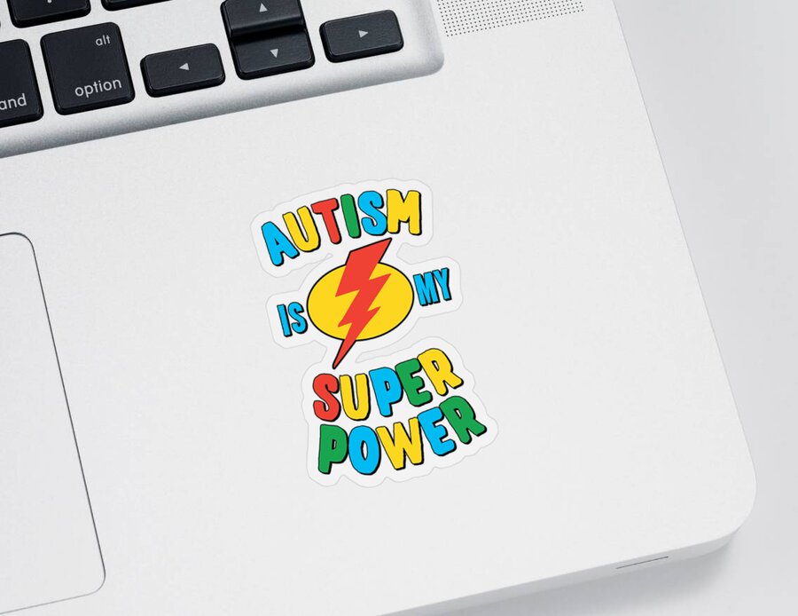Autism Sticker featuring the digital art Autism Is My Super Power Multi by Flippin Sweet Gear