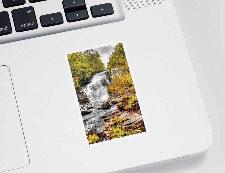 Waterfalls Sticker featuring the photograph Autumn At Bald River Falls by Randall Dill