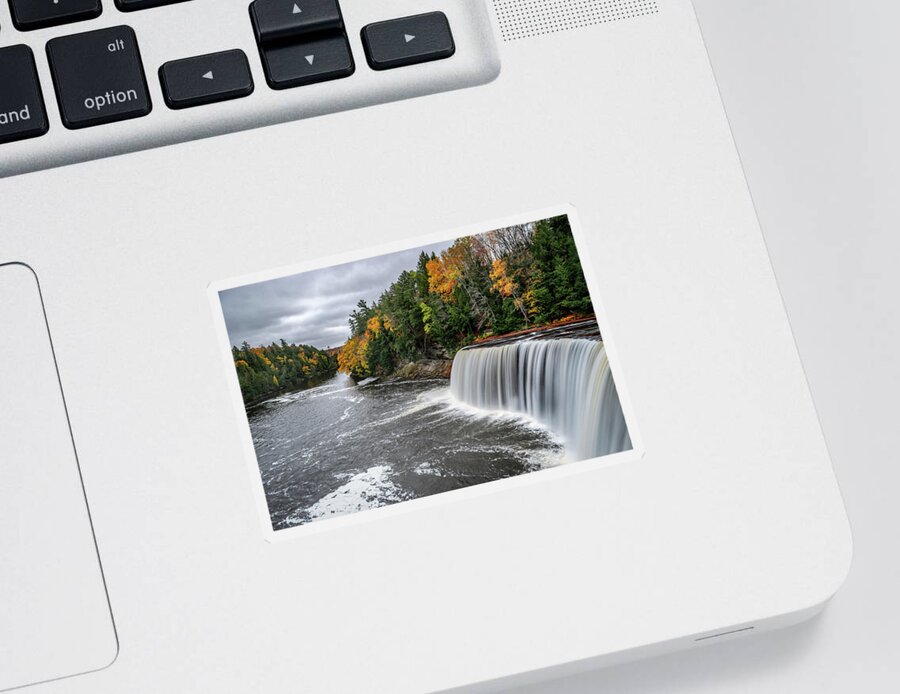 Fall Sticker featuring the photograph Autumn at Tahquamenon Falls by Gary McCormick