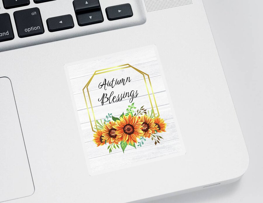 Sunflowers Sticker featuring the painting Autumn Blessings by Tina LeCour
