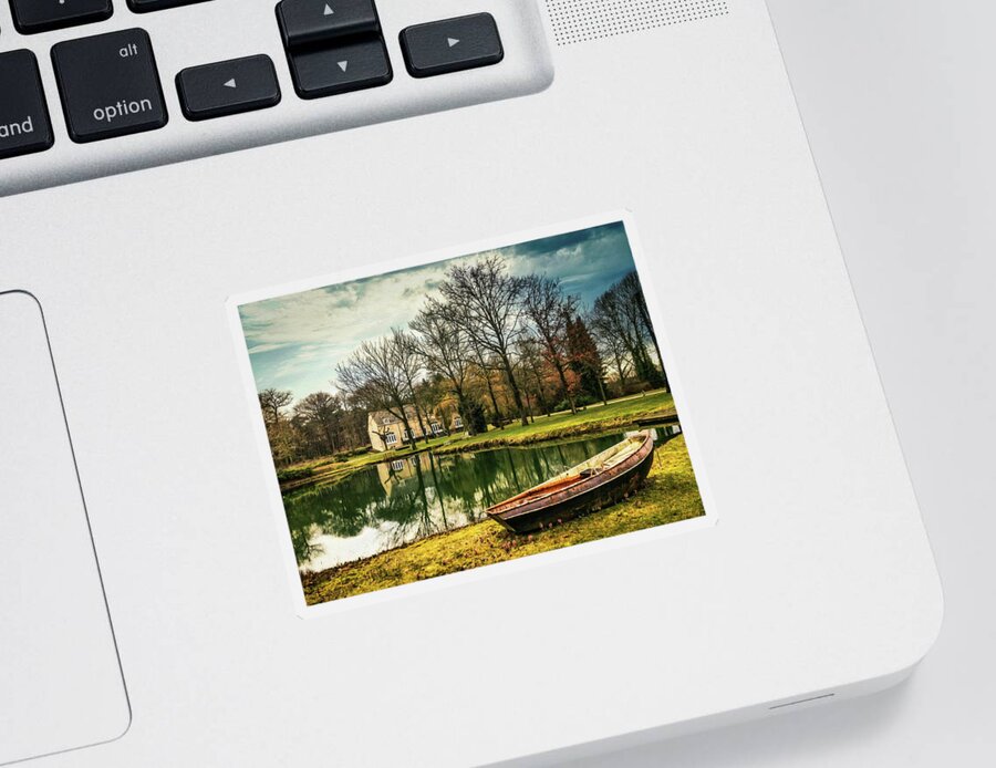 Venlo Sticker featuring the photograph Autumn day by the lake by Bradley Morris