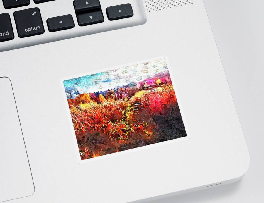 Autumn Sticker featuring the mixed media Autumn Field by Christopher Reed