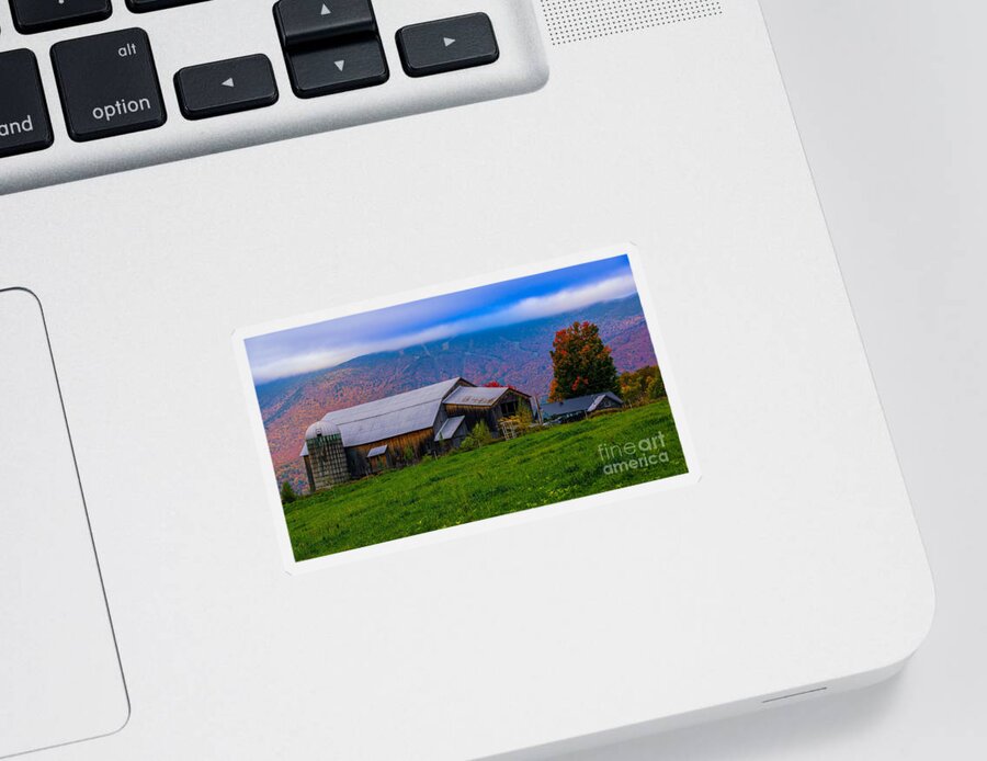 New England Sticker featuring the photograph Autumn in the Mad River Valley by Scenic Vermont Photography