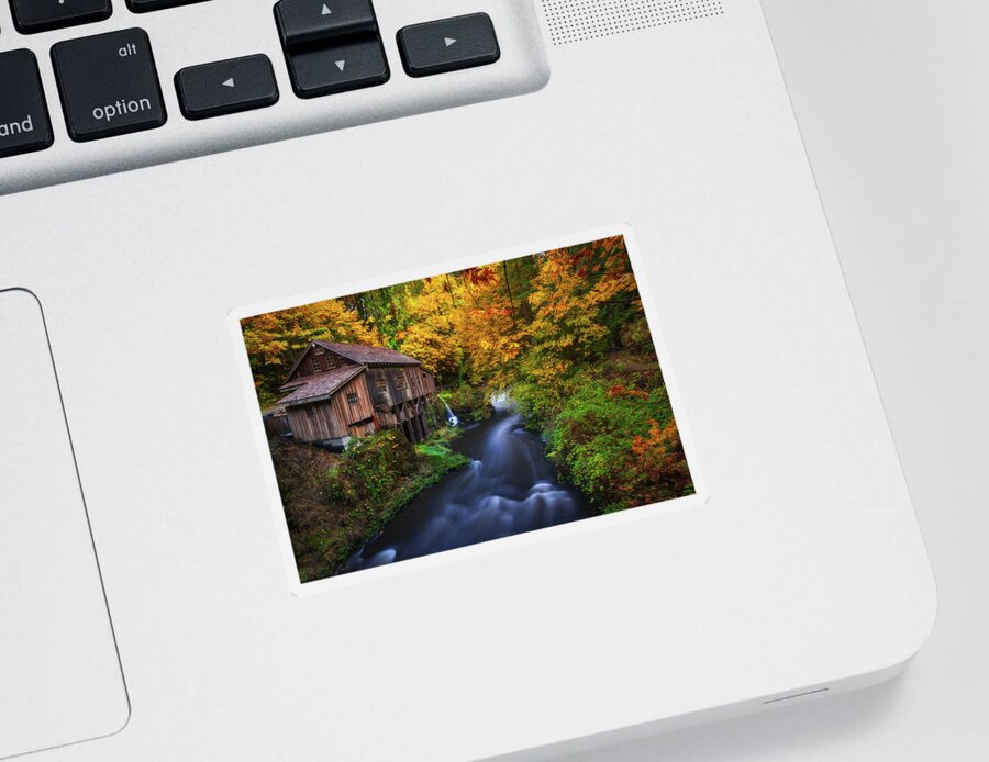 Fall Sticker featuring the photograph Autumn Mill by Darren White