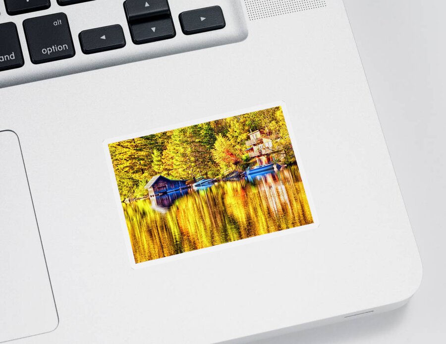 Autumn Sticker featuring the photograph Autumn Reflections by Tatiana Travelways