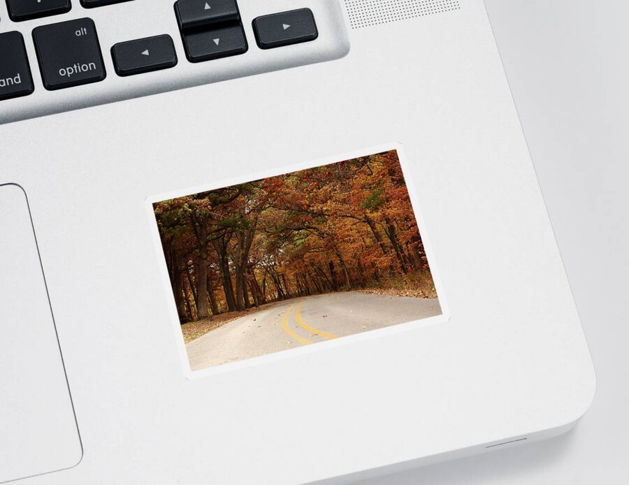 Fall Sticker featuring the photograph Autumn Road by Lens Art Photography By Larry Trager