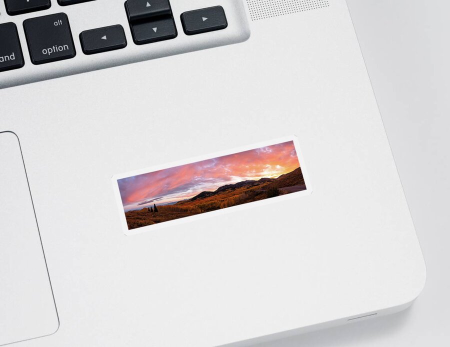 Autumn Sticker featuring the photograph Autumn Sunset by Wesley Aston
