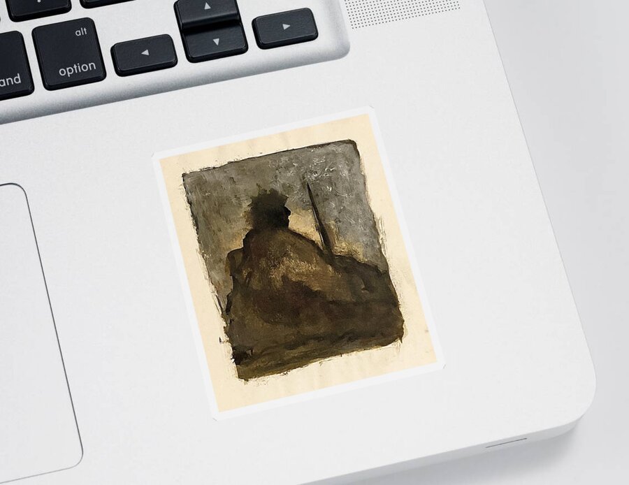 Sitting Sticker featuring the painting Autumn thoughts by David Euler