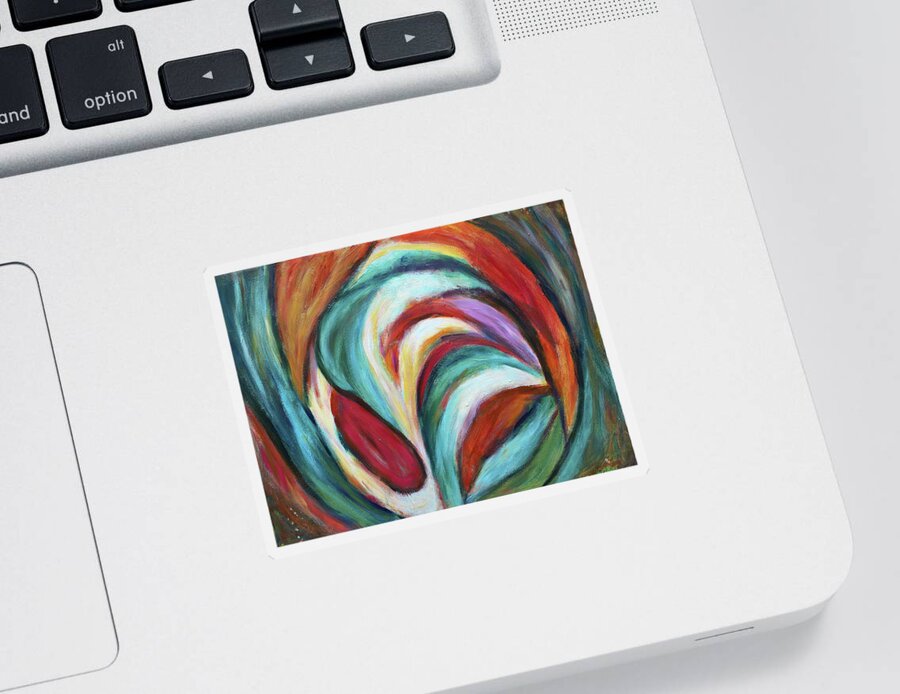 Abstract Sticker featuring the painting Autumnal by Maria Meester