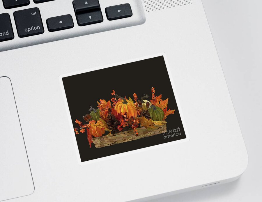 Autumn Sticker featuring the digital art Autumn's Bounty by Lois Bryan