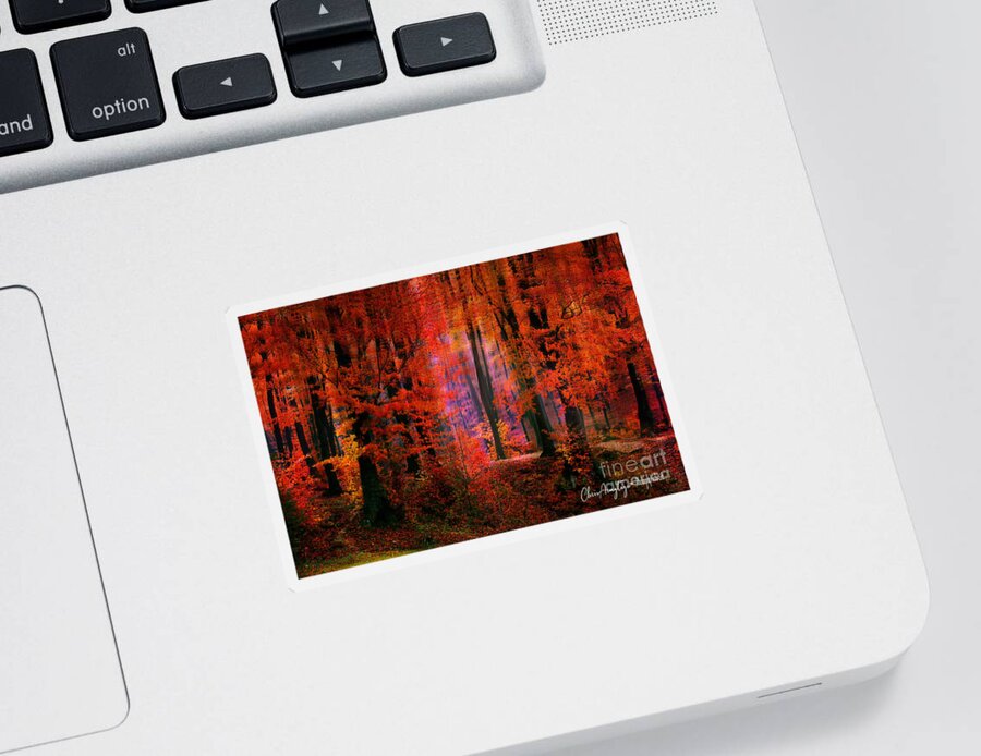 Forest Sticker featuring the digital art Autumn's paintbrush by Chris Armytage