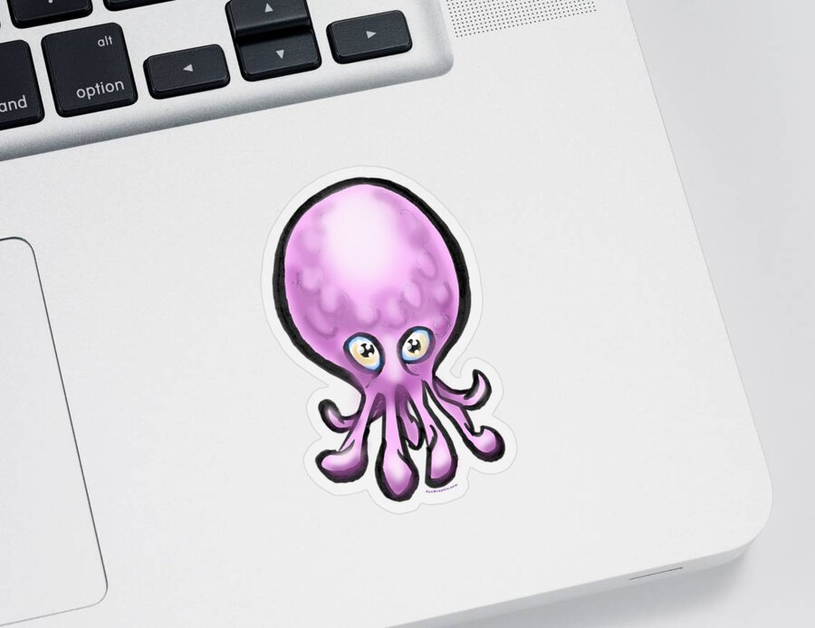 Baby Sticker featuring the digital art Baby Octopus by Kevin Middleton