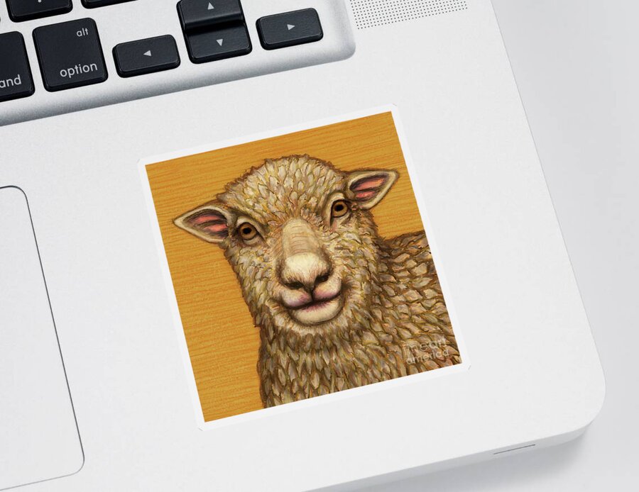Sheep Sticker featuring the painting Babydoll Southdown Sheep by Amy E Fraser