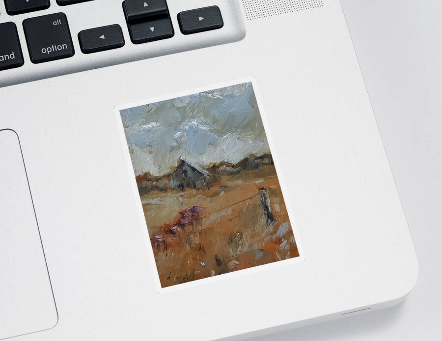 Landscape Sticker featuring the painting Back to Nature by Sheila Romard