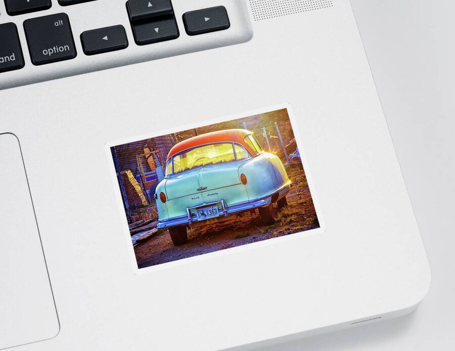 Classic Car Sticker featuring the photograph Backyard jewell by Tatiana Travelways