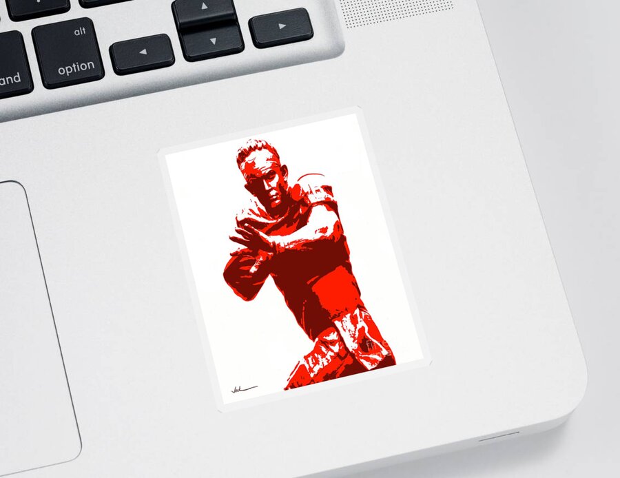 Baker Mayfield Sticker featuring the painting Baker Mayfield Statue by Jack Bunds