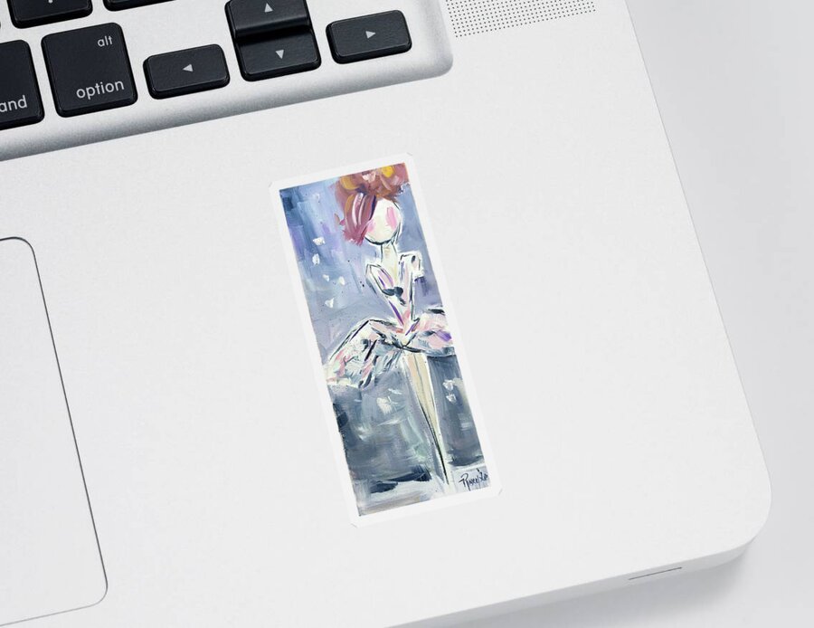 Ballet Sticker featuring the painting Ballerina by Roxy Rich