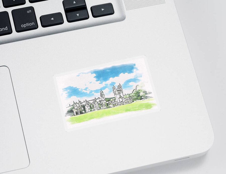 Balmoral Sticker featuring the digital art Balmoral Castle by John Mckenzie