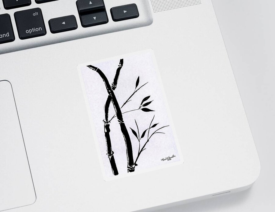 Bamboo Sticker featuring the drawing Bamboo 1 by Micah Guenther