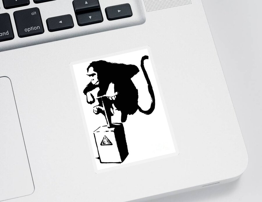 Banksy Monkey Detonator Sticker by Banksy - Pixels