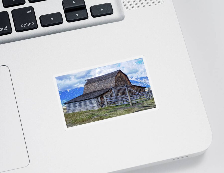 Grand Teton National Park Sticker featuring the photograph Barn on Mormon Row 1223 by Cathy Anderson