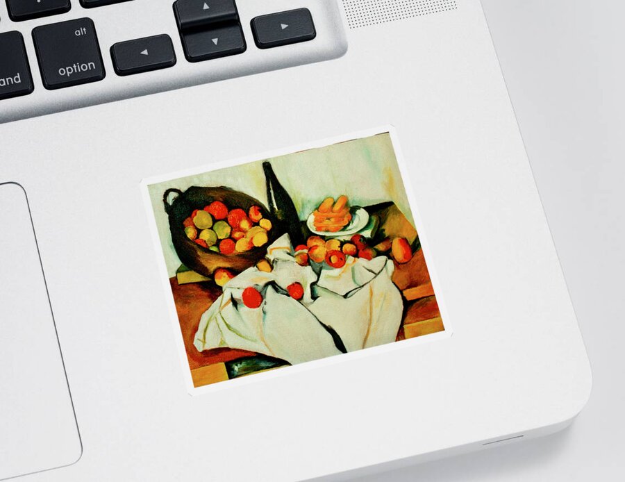 Cézanne Sticker featuring the painting Basket of Apples by Tracy Hutchinson