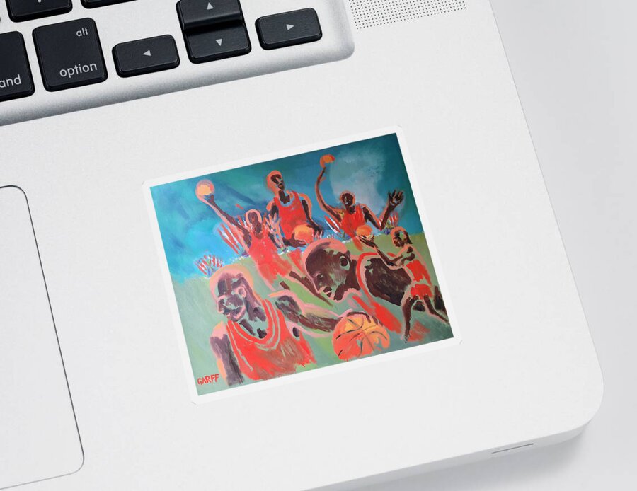Enrico Garff Sticker featuring the painting Basketball Soul by Enrico Garff