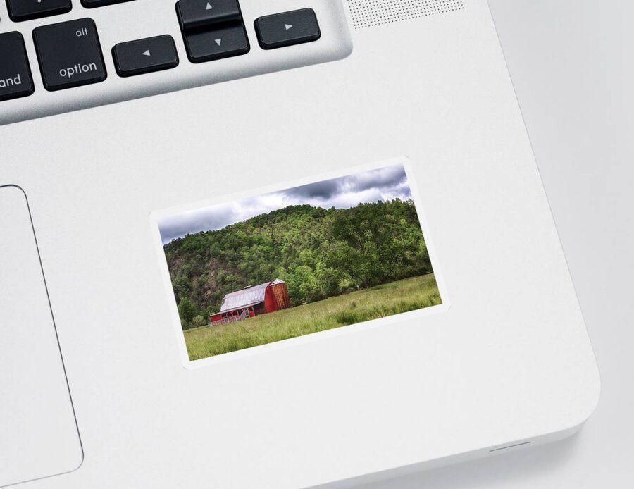 Red Barn Sticker featuring the photograph Bath County Barn by Susan Rissi Tregoning