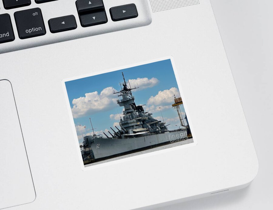 Battleship Sticker featuring the photograph Battleship New Jersey by Kevin Fortier