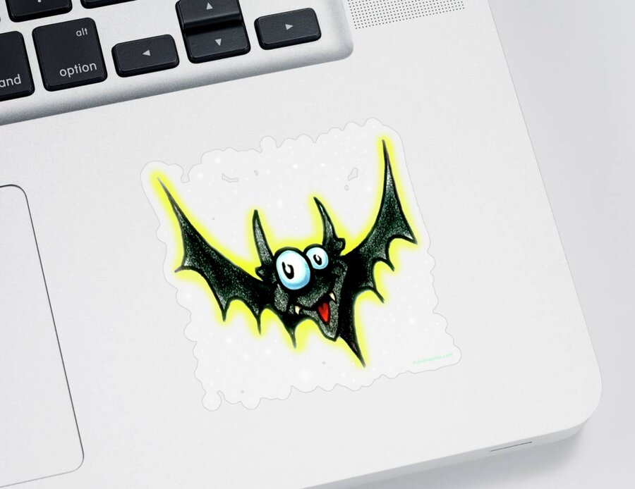 Bat Sticker featuring the digital art Batty by Kevin Middleton