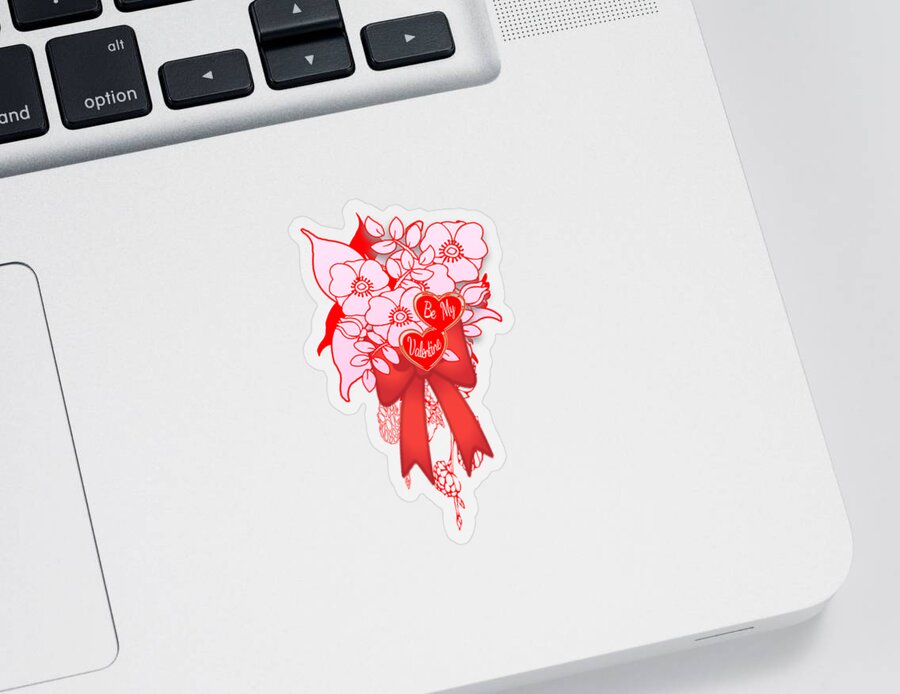 Be My Valentine Sticker featuring the digital art Be My Valentine February 14th by Delynn Addams