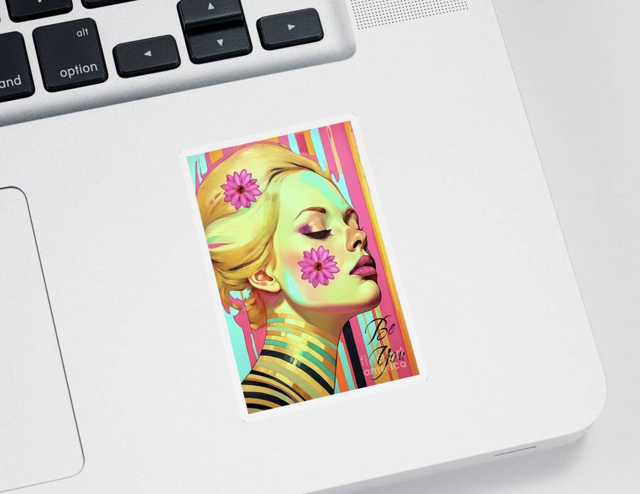 Lips Sticker featuring the painting Be You by Tina LeCour