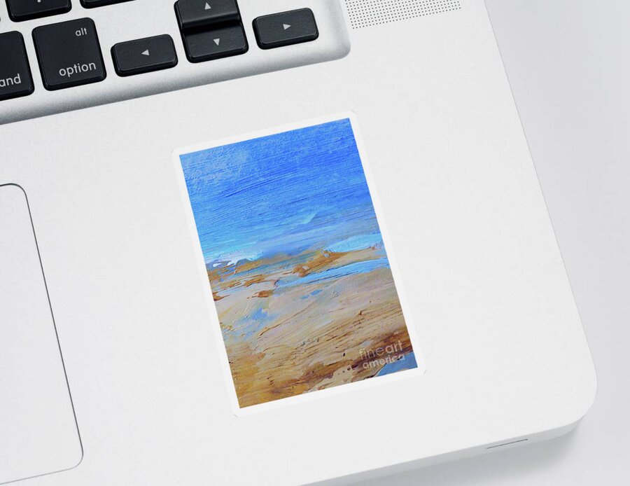 Abstract Sticker featuring the painting Beach Calm by Sharon Williams Eng