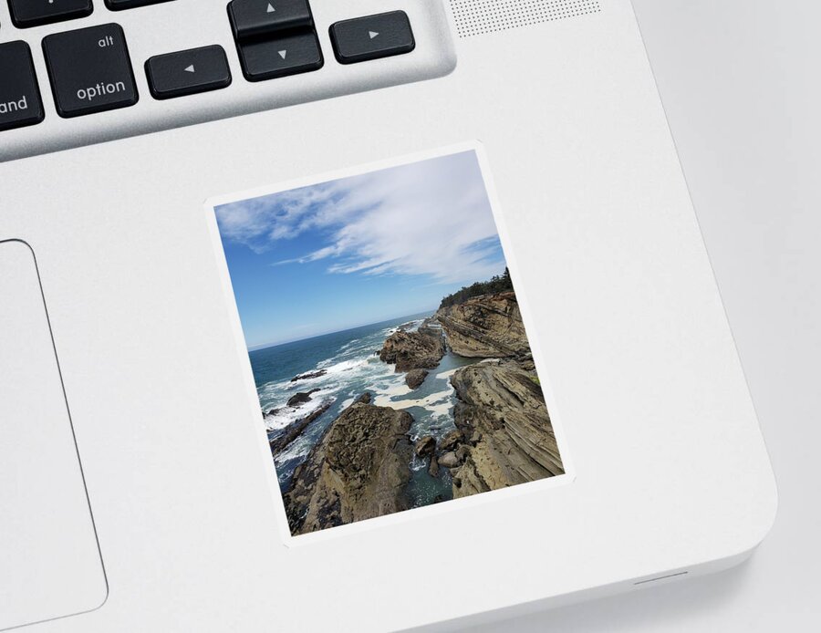Cape Arago Sticker featuring the photograph Beach Rock View by Suzy Piatt