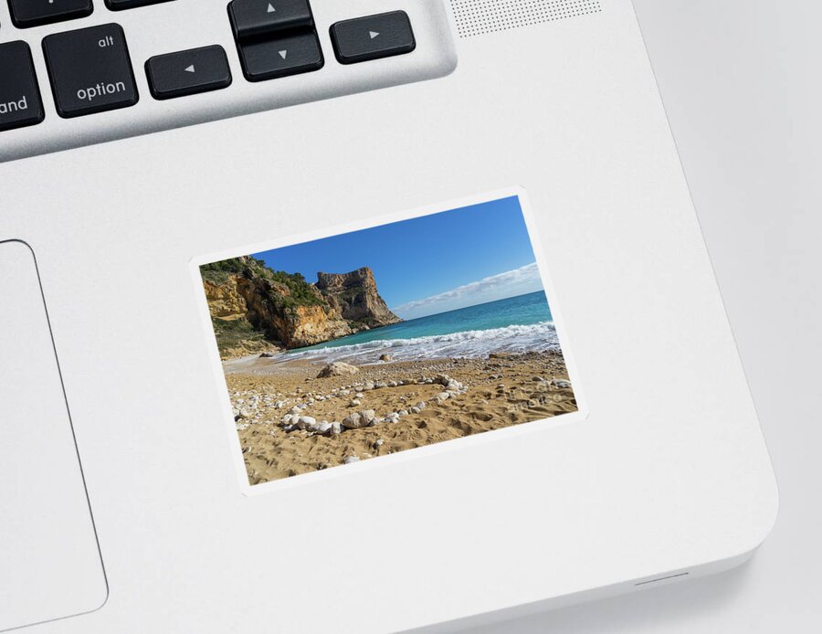 Beach Sticker featuring the photograph Beach, Sun and Mediterranean Sea - Cala Moraig 1 by Adriana Mueller