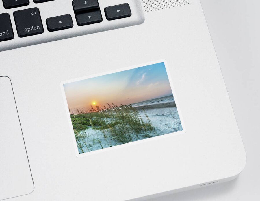 Beach Sticker featuring the photograph Beach Sunrise - Isle of Palms by Dale Powell