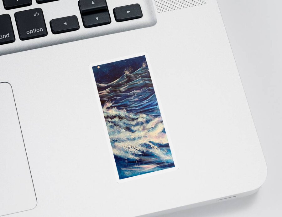 Moon Sticker featuring the photograph Beached by the Moon 24 x 48 by Tamara Kulish