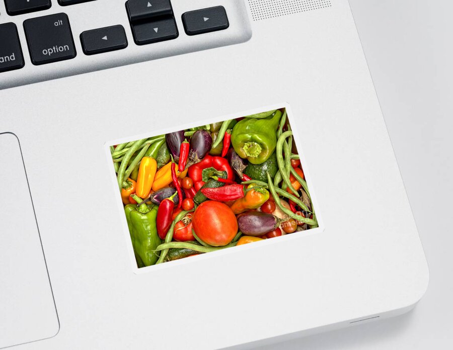 Peppers Sticker featuring the photograph Beans Peppers And Tomatoes by Adam Jewell